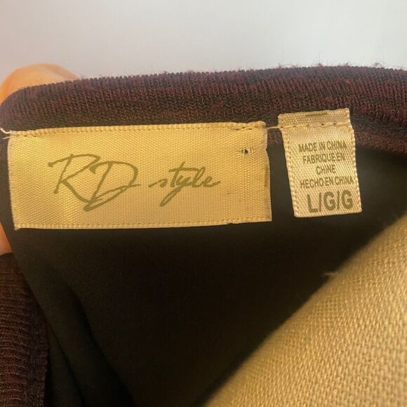 RD Style Knit Longsleeve Tee w/ Tiered Back Tunic Legging Friendly Women’s Large - Picture 6 of 8